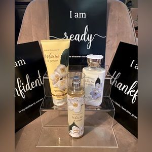 BRAND NEW 3pc. White Tea & Ginger Bath & Body Works Body lotion, mist & cream
